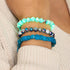 Quartz bleu | Argent | Bracelet macramé caillou pierre gemme